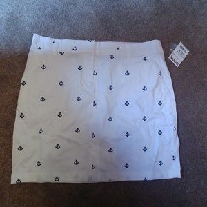 brand new British Khaki white skirt navy anchors